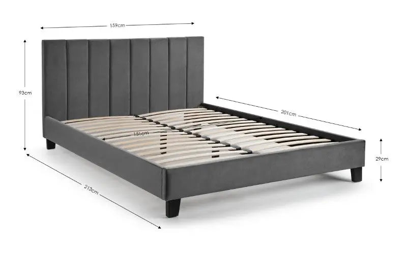 Rosa 135cm Double Bed Grey Luxepalace