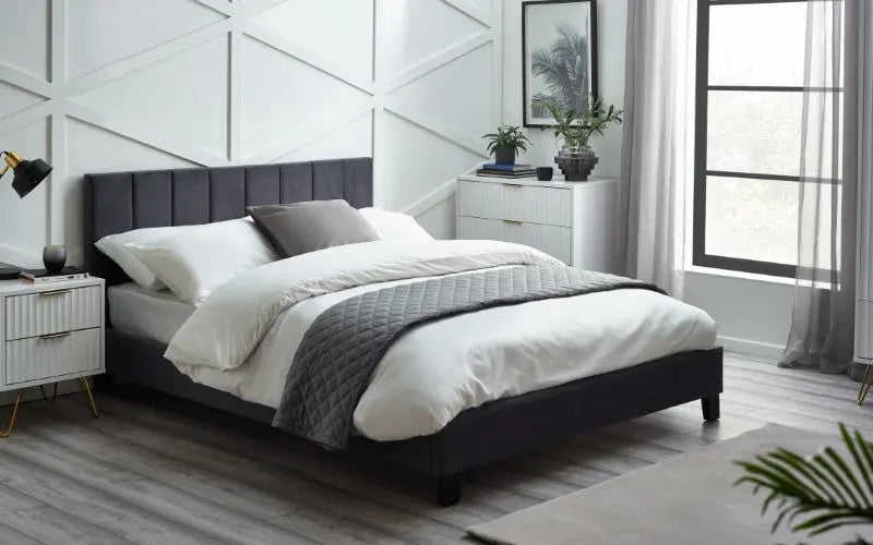 Rosa 135cm Double Bed Grey Luxepalace