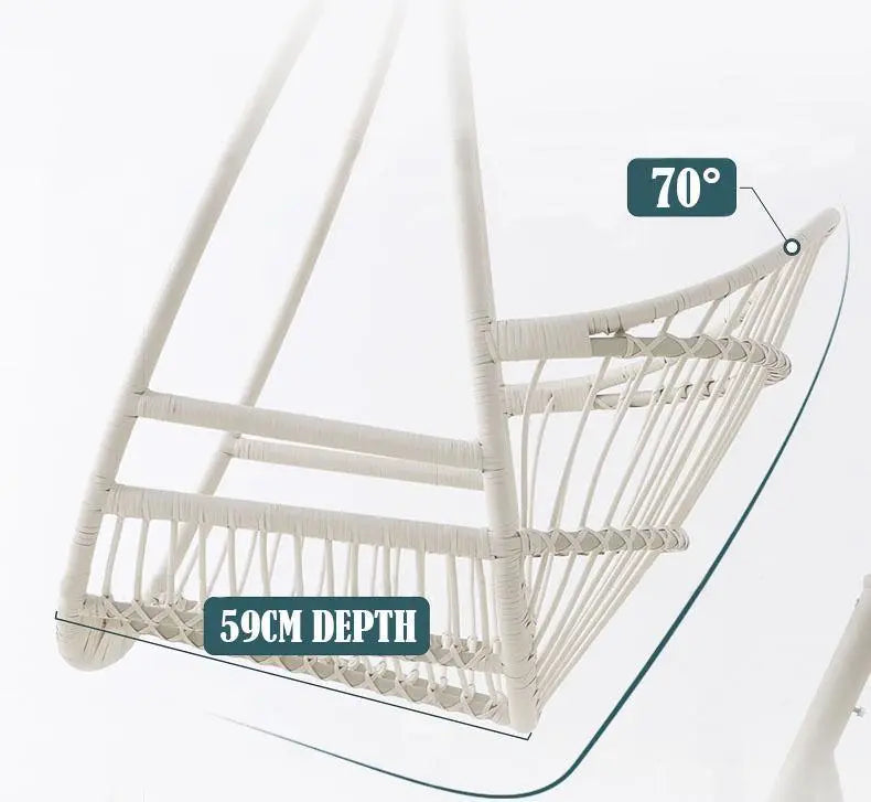 SU1240 Hammock Swing Chair, Indoor/ Outdoor Furniture, White Rattan Luxepalace.co.uk