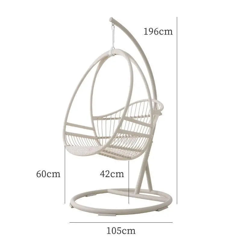 SU1240 Hammock Swing Chair, Indoor/ Outdoor Furniture, White Rattan Luxepalace.co.uk