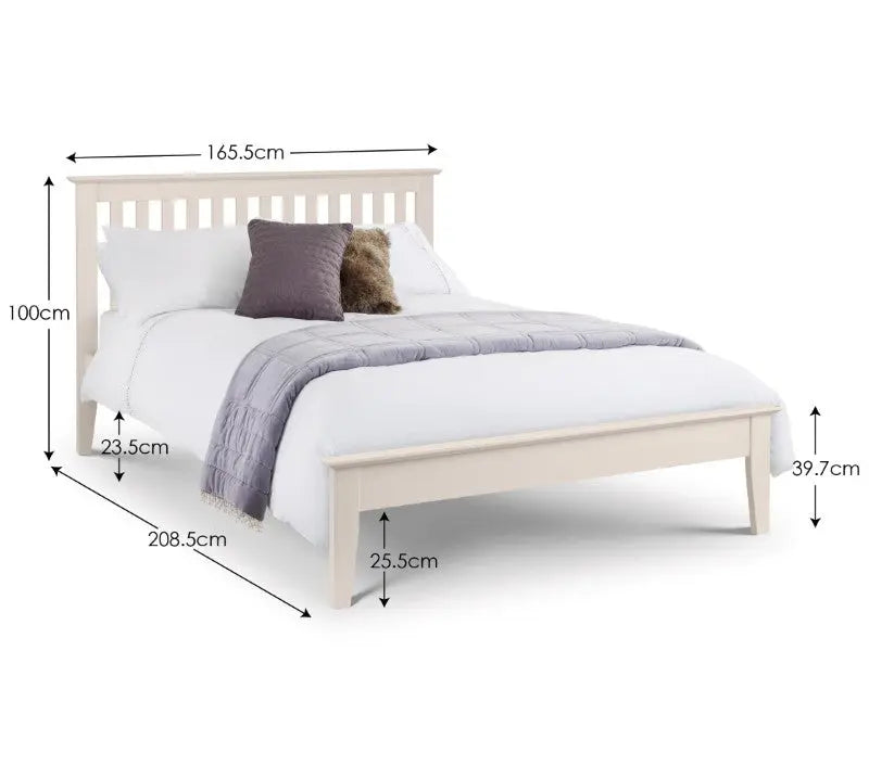 Salerno 135cm Double Bed - Ivory Luxepalace