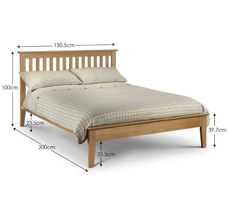 Salerno 135cm Double Bed - Oak Luxepalace