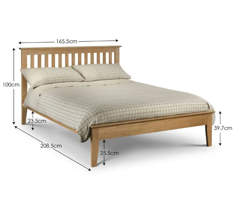 Salerno 135cm Double Bed - Oak Luxepalace