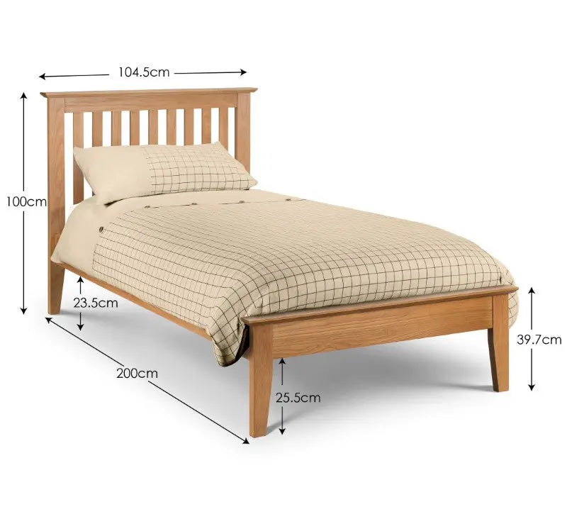 Salerno 90cm Single Bed - Oak Luxepalace
