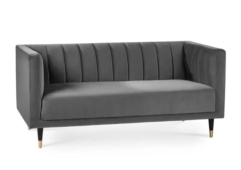 Salma Scalloped Back 2 Seater - Grey Luxepalace
