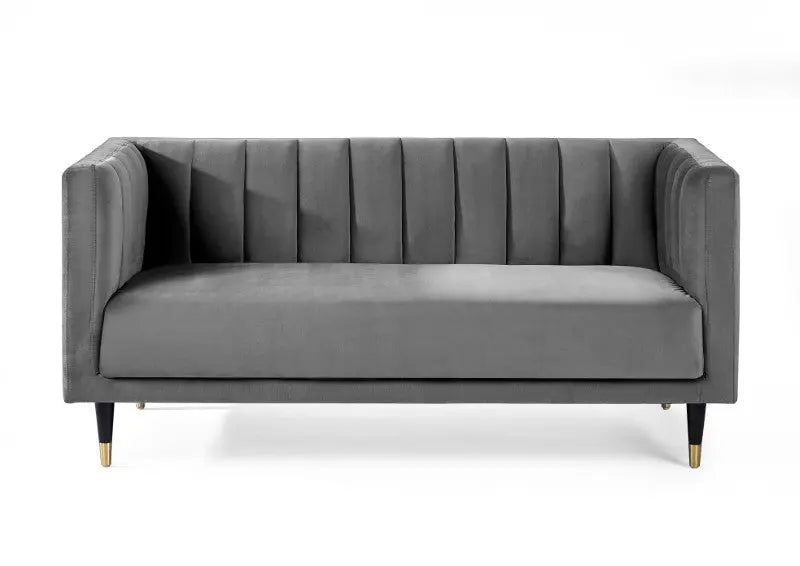 Salma Scalloped Back 2 Seater - Grey Luxepalace