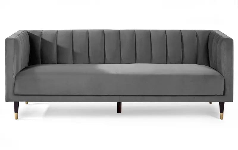 Salma Scalloped Back 3 Seater- Grey Luxepalace
