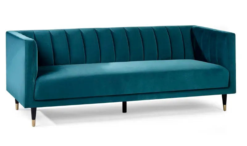 Salma Scalloped Back 3 Seater - Teal Luxepalace