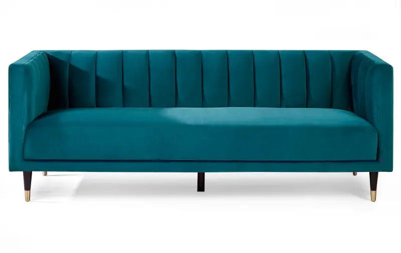 Salma Scalloped Back 3 Seater - Teal Luxepalace