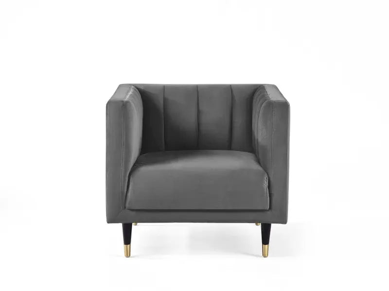 Salma Scalloped Back Chair - Grey Luxepalace