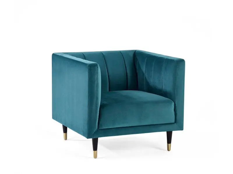 Salma Scalloped Back Chair - Teal Luxepalace