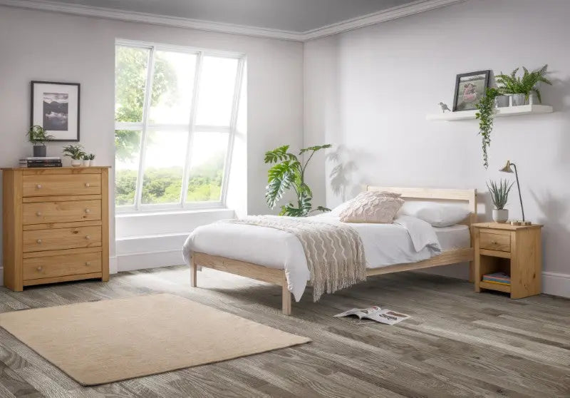 Sami 135cm Double Bed - Unfinished Pine Luxepalace