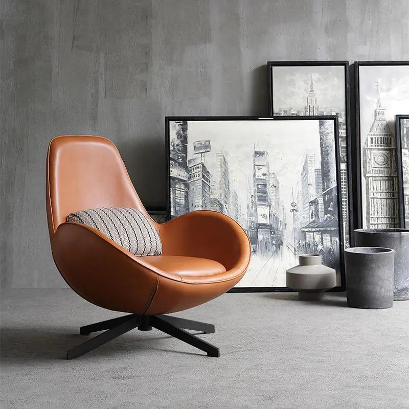 Snail Armchair, Brown Leather Luxepalace.co.uk