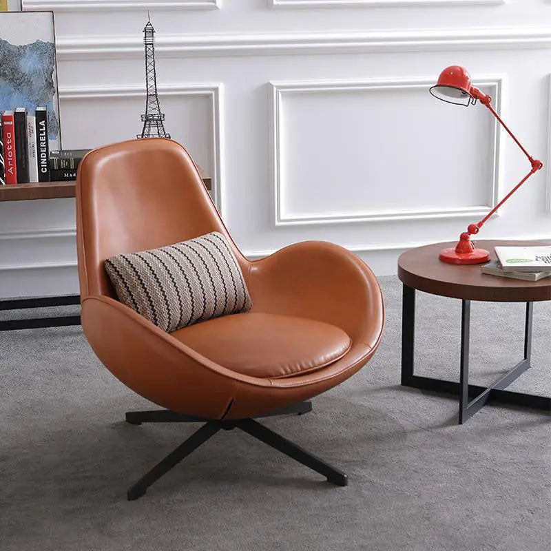 Snail Armchair, Brown Leather Luxepalace.co.uk