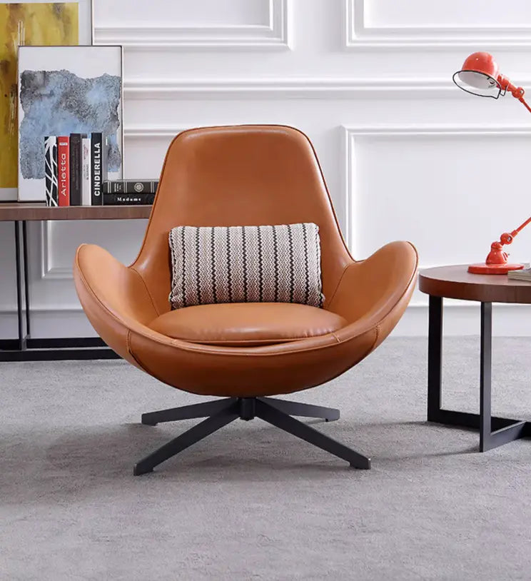 Snail Armchair, Brown Leather Luxepalace.co.uk