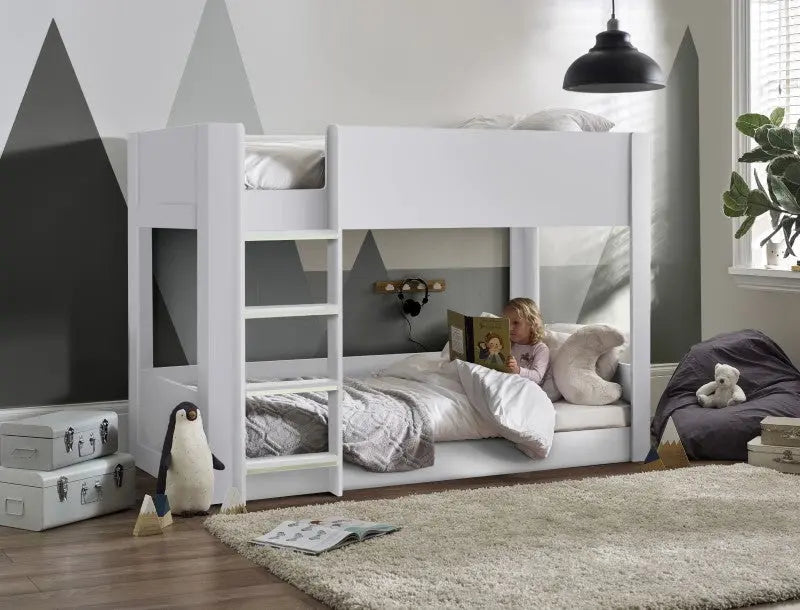 Solomon Bunk Bed - All White Luxepalace