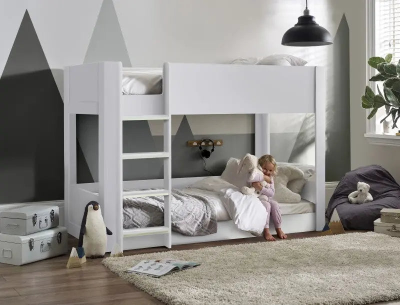Solomon Bunk Bed - All White Luxepalace