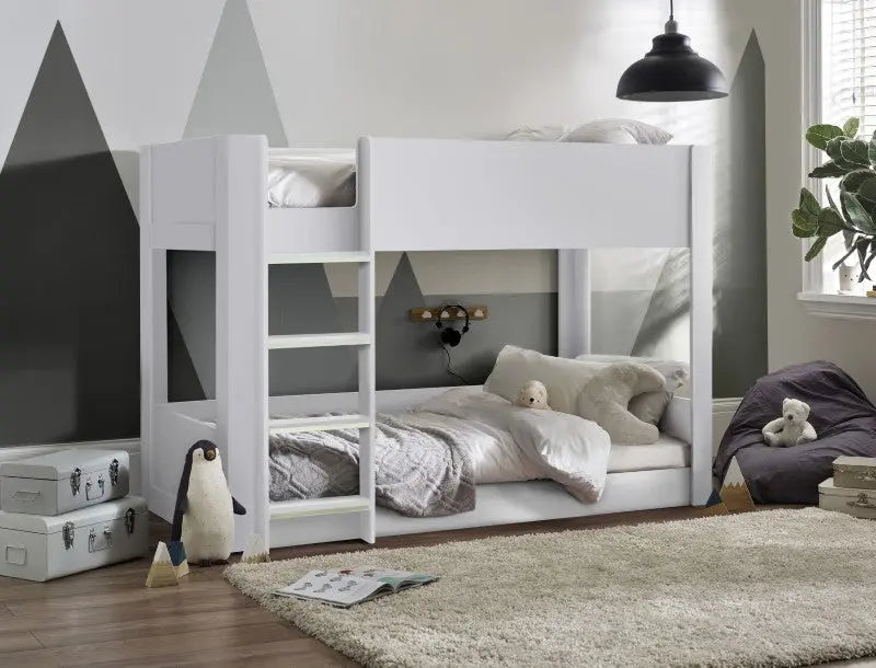 Solomon Bunk Bed - All White Luxepalace