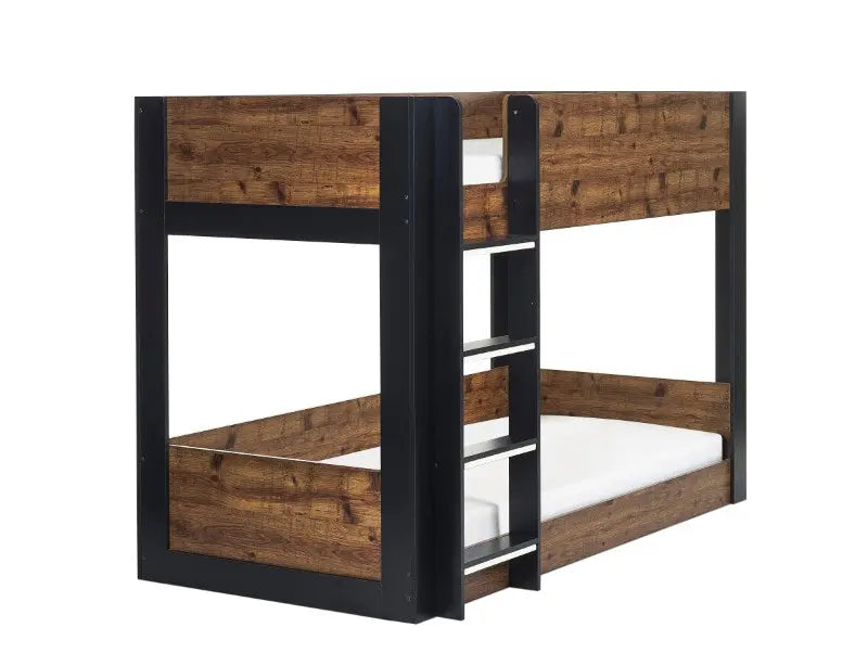 Solomon Bunk Bed - Rustic And Black Luxepalace