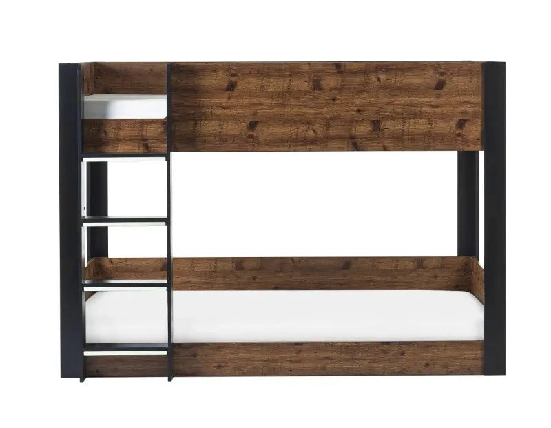 Solomon Bunk Bed - Rustic And Black Luxepalace