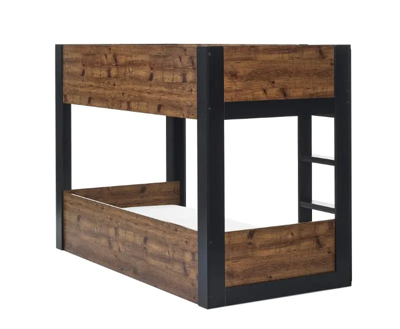 Solomon Bunk Bed - Rustic And Black Luxepalace
