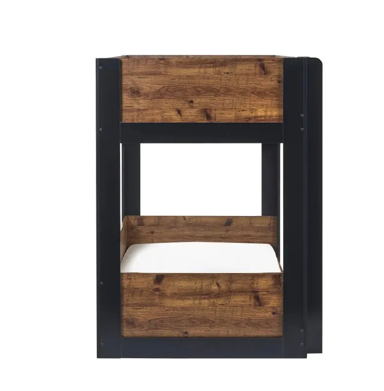 Solomon Bunk Bed - Rustic And Black Luxepalace