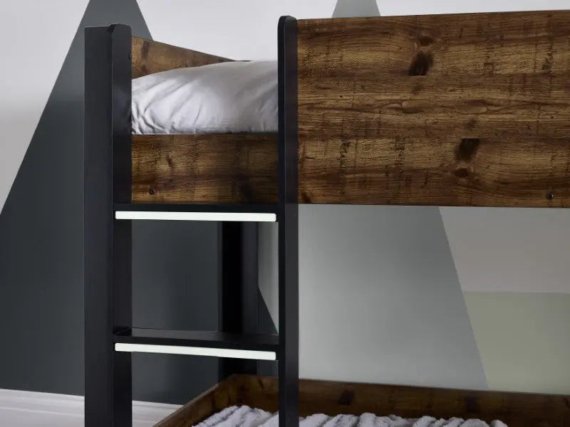 Solomon Bunk Bed - Rustic And Black Luxepalace