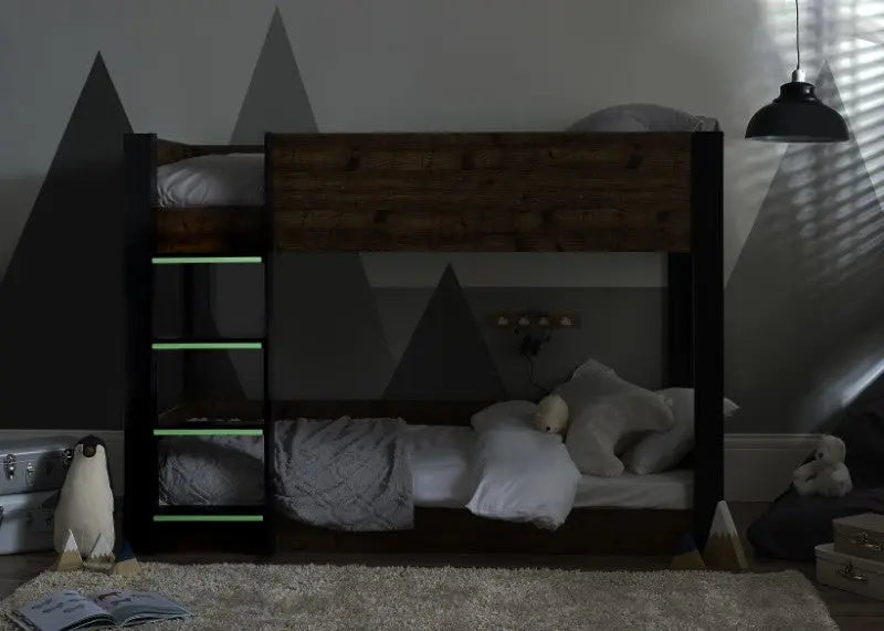 Solomon Bunk Bed - Rustic And Black Luxepalace