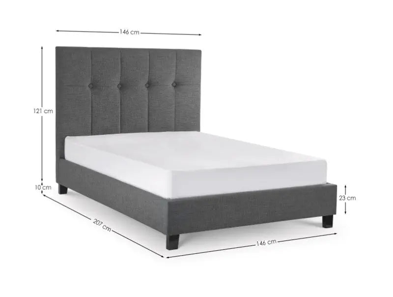 Sorrento 135cm Double Bed - Slate Linen Luxepalace