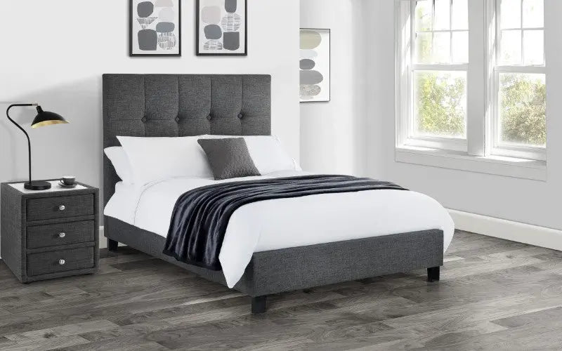 Sorrento 135cm Double Bed - Slate Linen Luxepalace