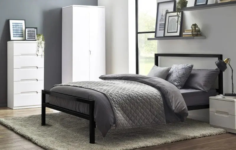 Soto Metal Bed 90cm - Satin Black Luxepalace