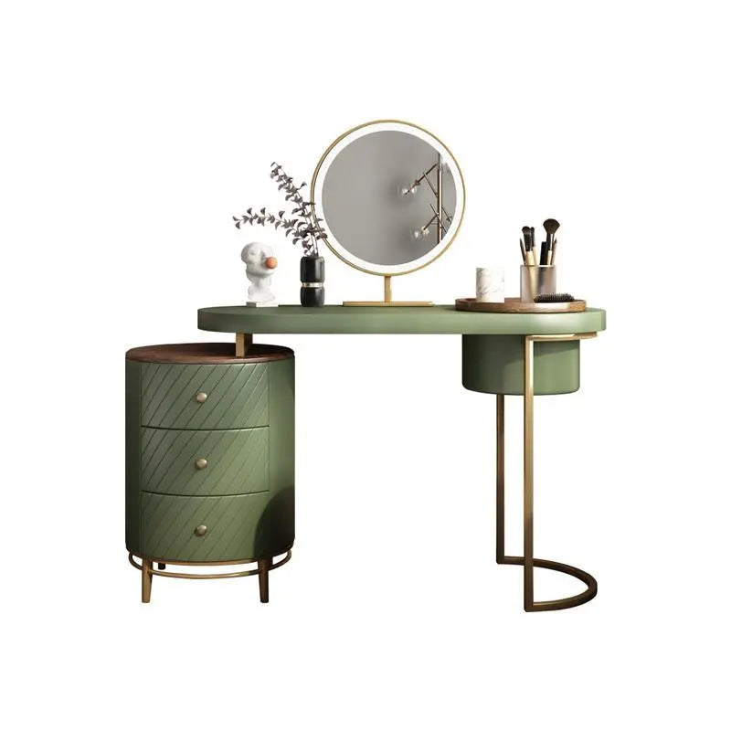 Tandy Dressing Table With LED Mirror, Green With Small Dent On One Side For Display Luxepalace.co.uk