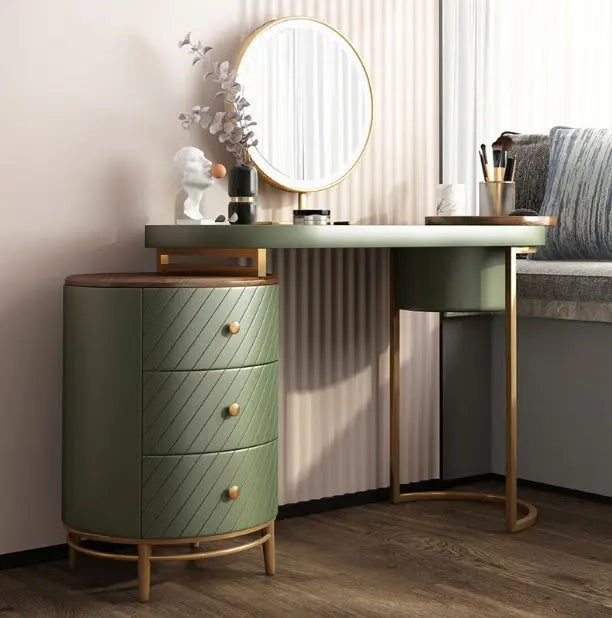 Tandy Dressing Table With LED Mirror, Green With Small Dent On One Side For Display Luxepalace.co.uk