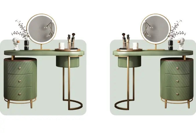 Tandy Dressing Table With LED Mirror, Green With Small Dent On One Side For Display Luxepalace.co.uk