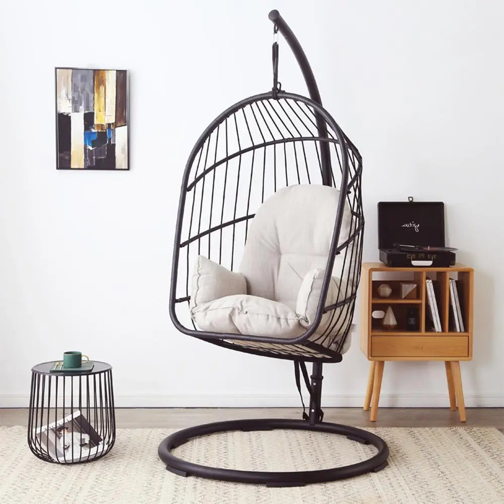 The CAGE Rattan Hanging Chair, Indoor/ Outdoor Furniture Luxepalace.co.uk