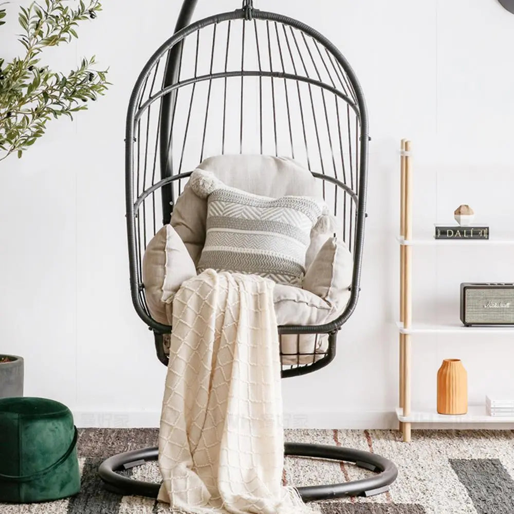 The CAGE Rattan Hanging Chair, Indoor/ Outdoor Furniture Luxepalace.co.uk
