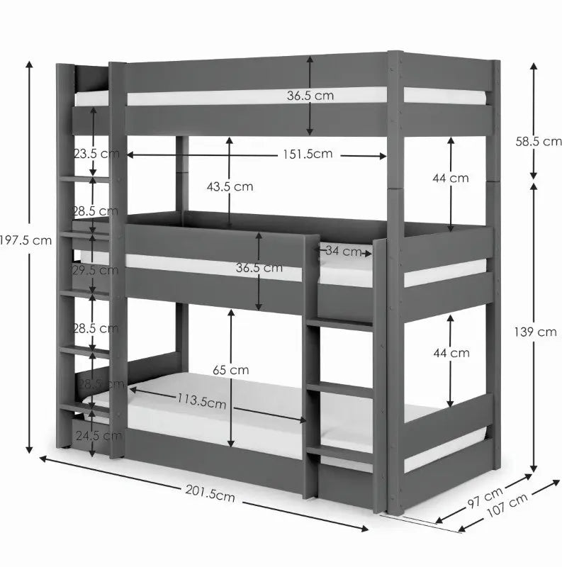 Trio Bunk - Anthracite Luxepalace