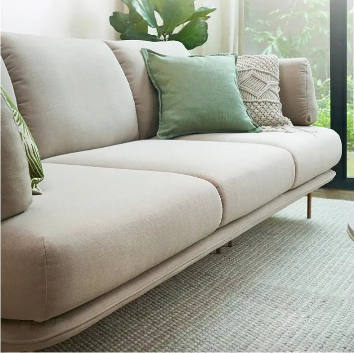 U182 Two Seater, Three Seater, Four Seater Corner Sofa, Off-White Cotton Linen Luxepalace.co.uk