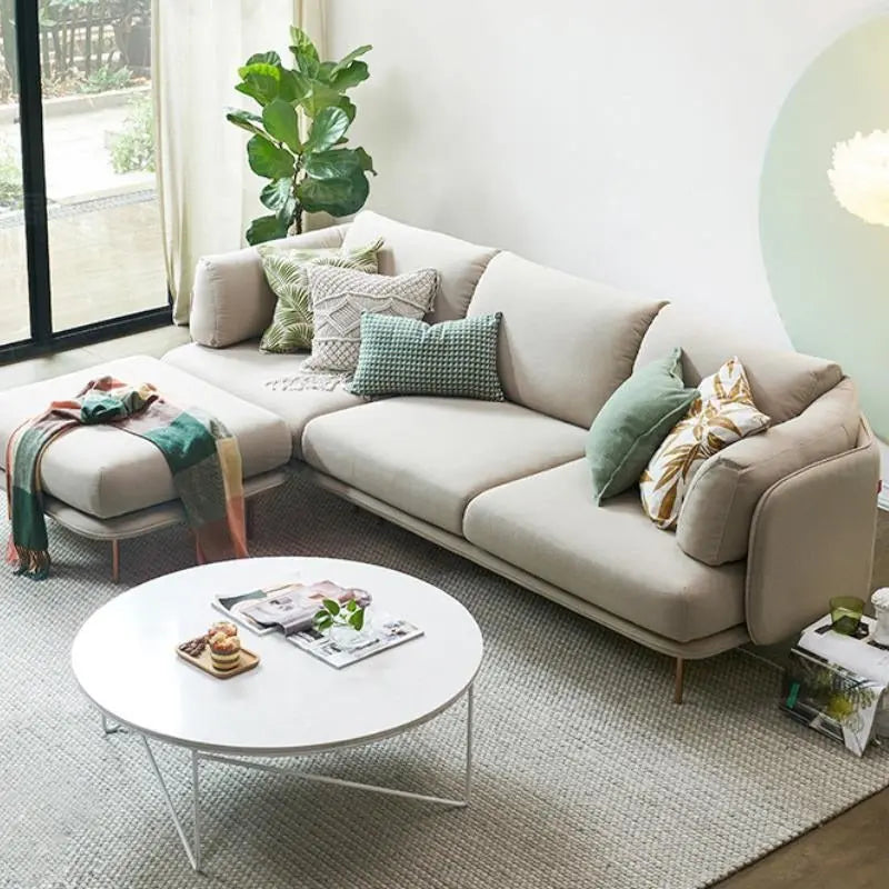 U182 Two Seater, Three Seater, Four Seater Corner Sofa, Off-White Cotton Linen Luxepalace.co.uk
