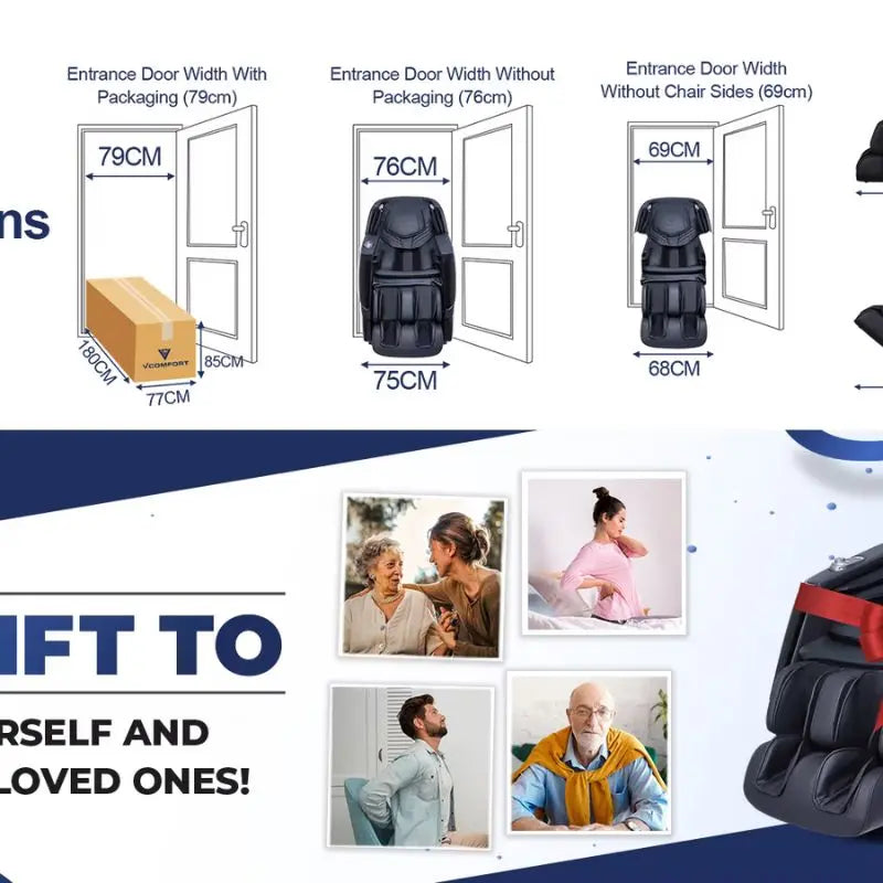 VComfort® Dreamliner 4D Hyperbolic SL Full Body Shiatsu Massage Chair Luxepalace.co.uk