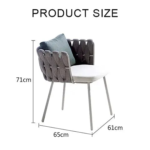 Vallee Rattan Dining Chair, Outdoor, Black Metal, For Display x 4 Luxepalace.co.uk