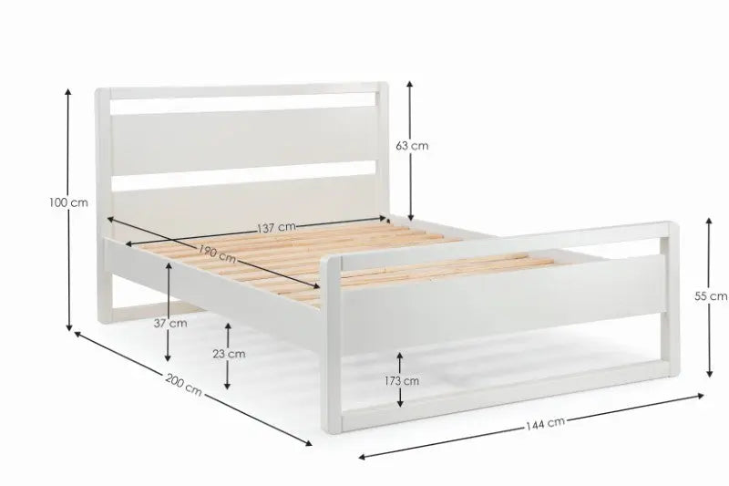 Venice 135cm Double Bed - Surf White Luxepalace