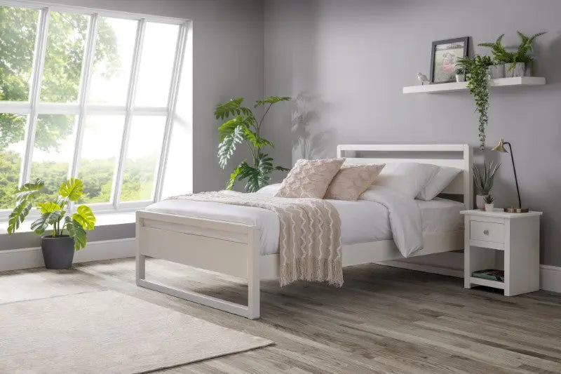 Venice 135cm Double Bed - Surf White Luxepalace
