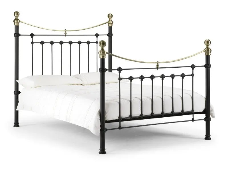 Victoria 135cm Double Bed - Satin Black Luxepalace