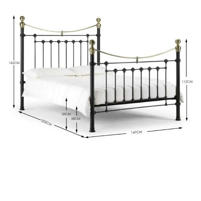 Victoria 135cm Double Bed - Satin Black Luxepalace
