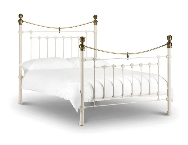 Victoria 135cm Double Bed - Stone White Luxepalace