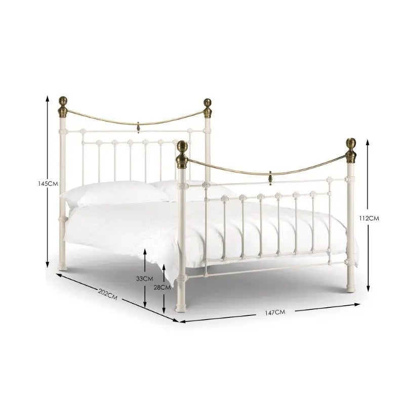 Victoria 135cm Double Bed - Stone White Luxepalace