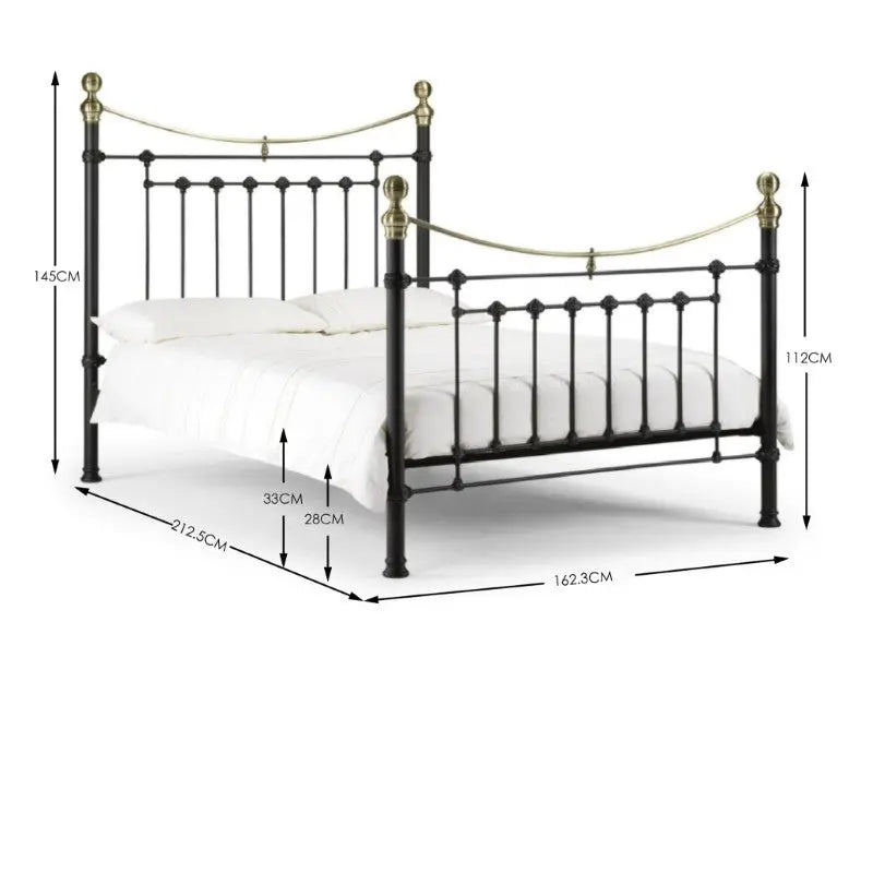 Victoria 150cm King Bed - Satin Black Luxepalace
