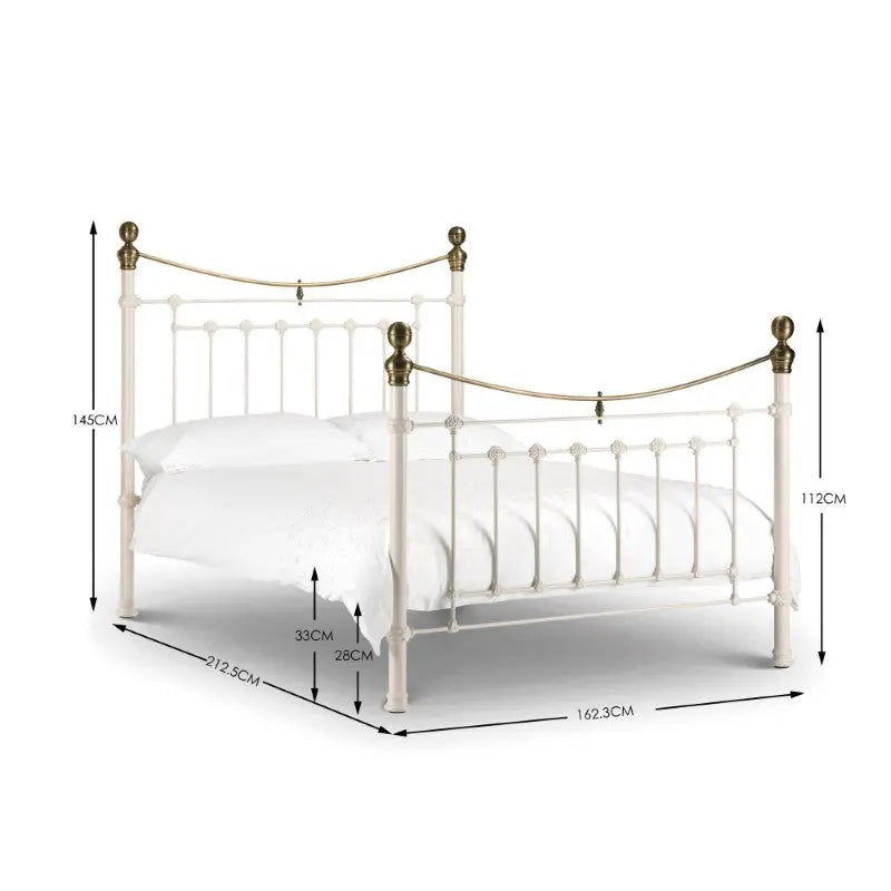 Victoria 150cm King Bed - Stone White Luxepalace