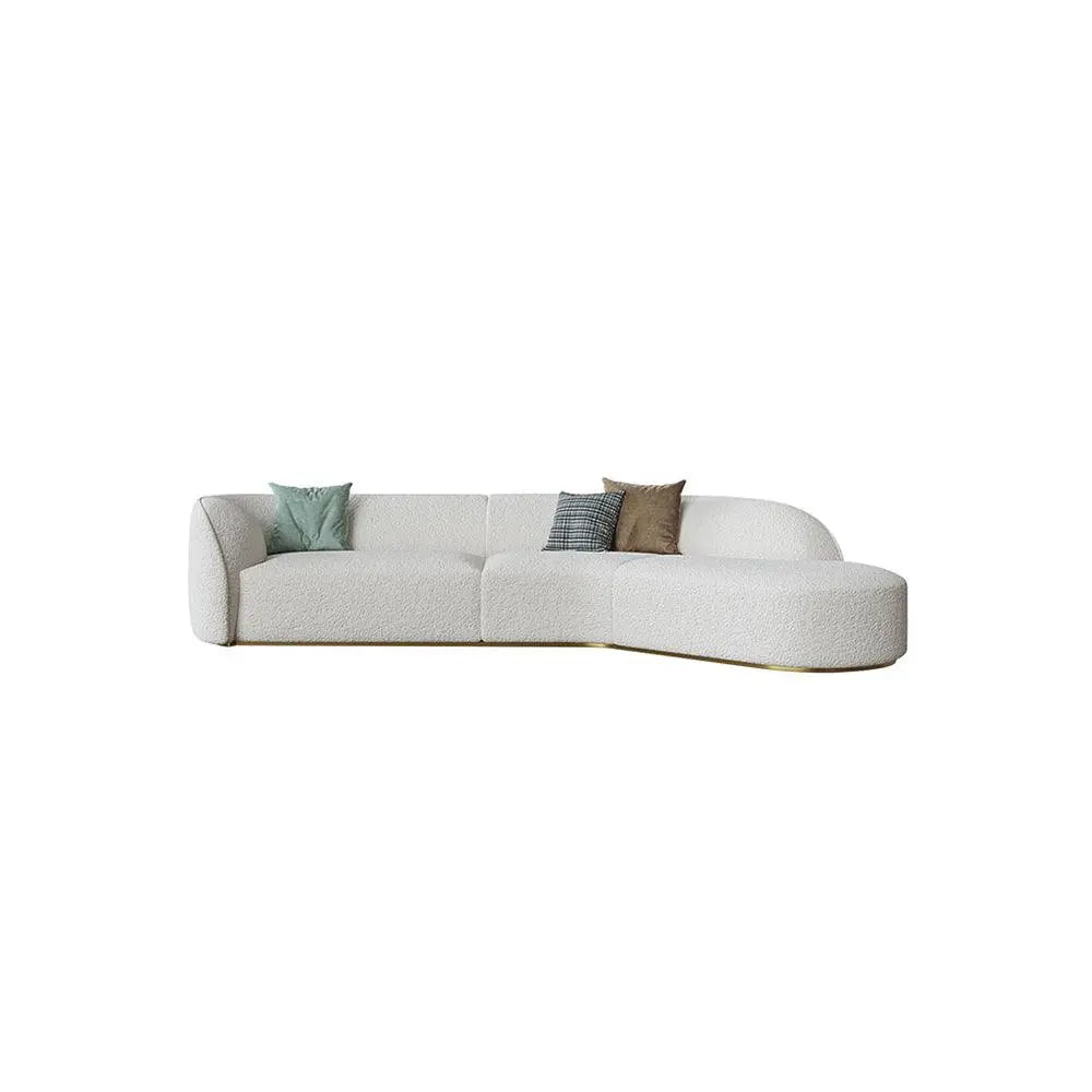 Welby Three Seater Sofa, White Boucle Luxepalace.co.uk